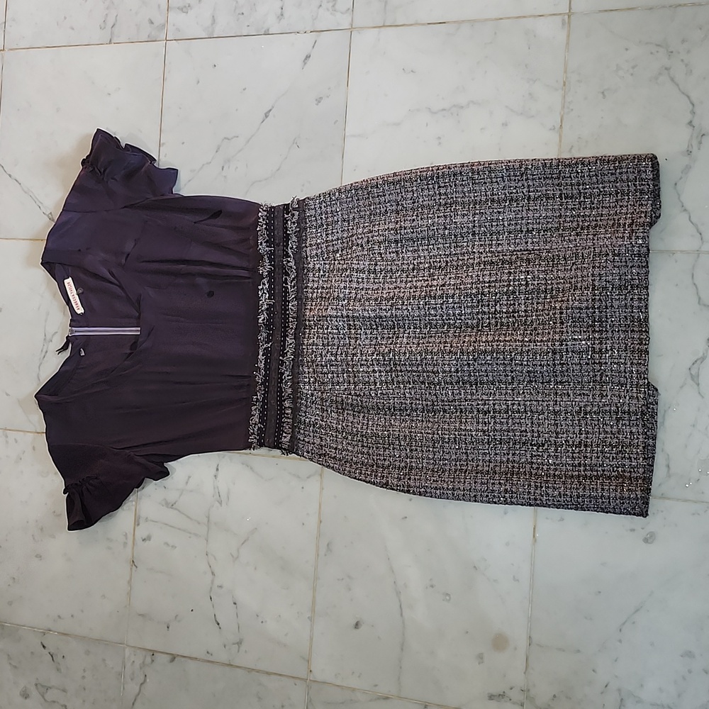 Rebecca Taylor silk and tweed dress